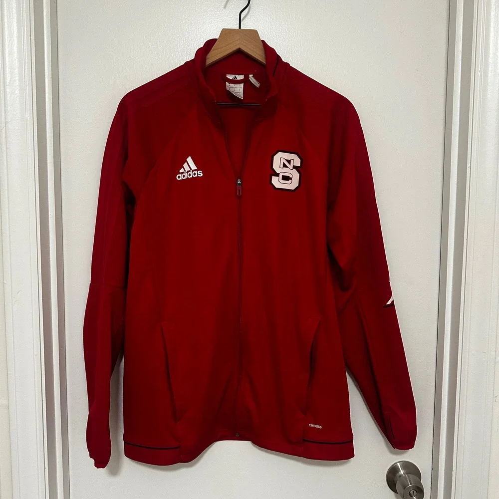 Adidas x NC State | Men's Wolfpack ACC Climalite Red Full Zip Track Jacket, L